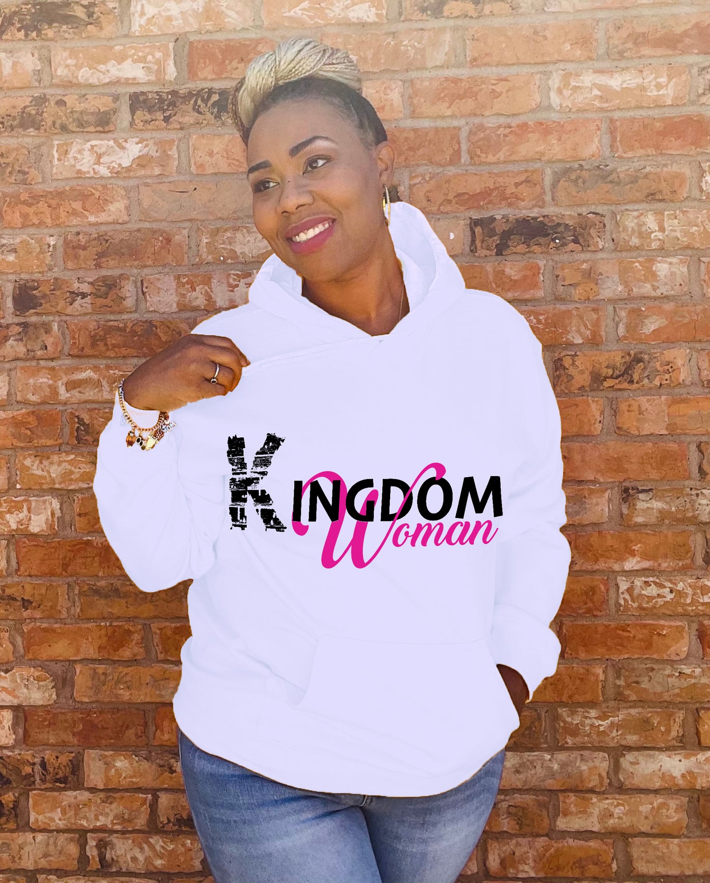 Kingdom Woman Black Logo Hoodie