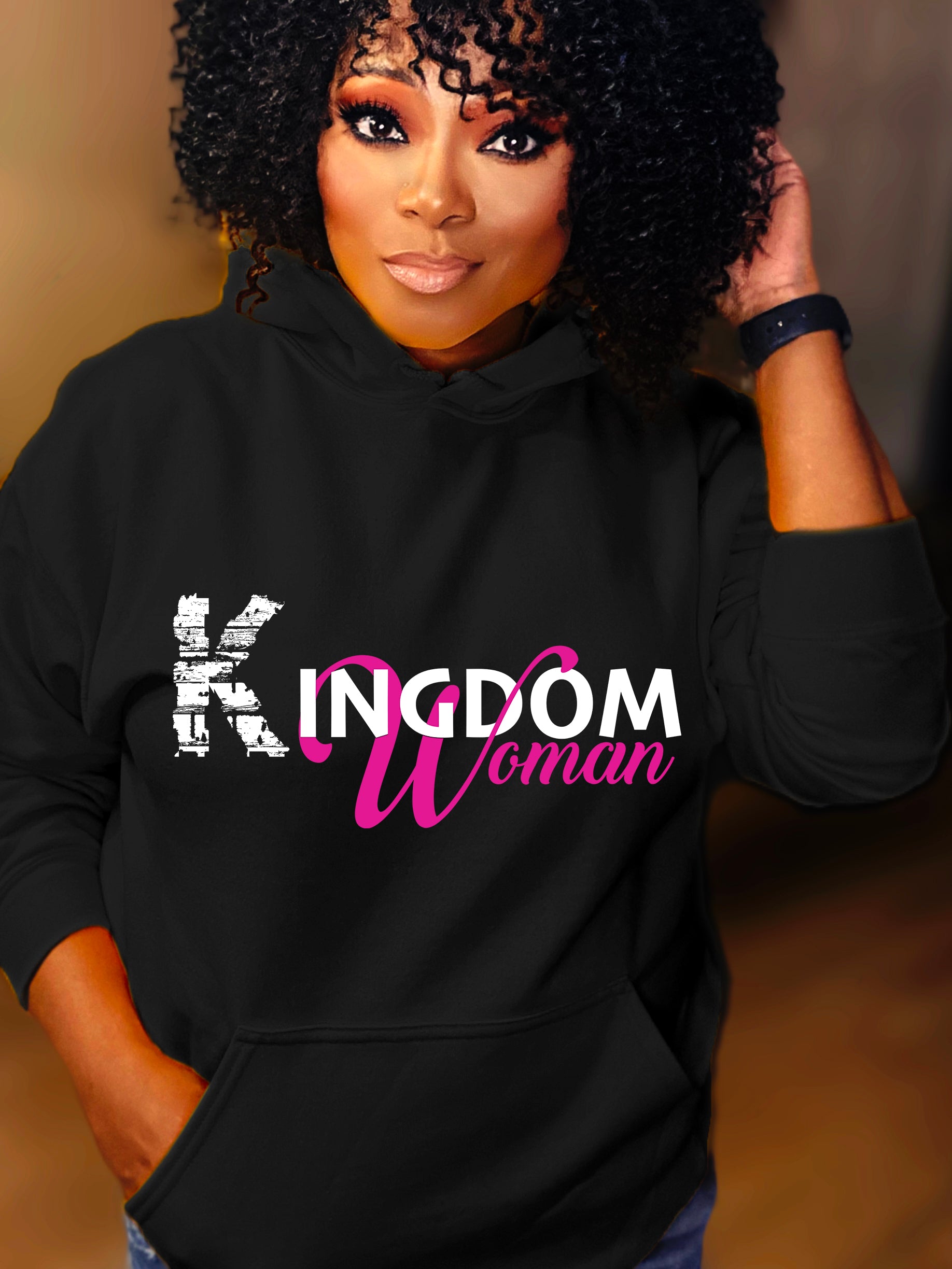 Kingdom Woman White Logo Hoodie - AllThingsKingdom